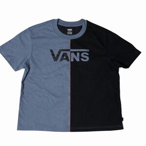 Vans Men's Two-Tone Blue and Black Tee